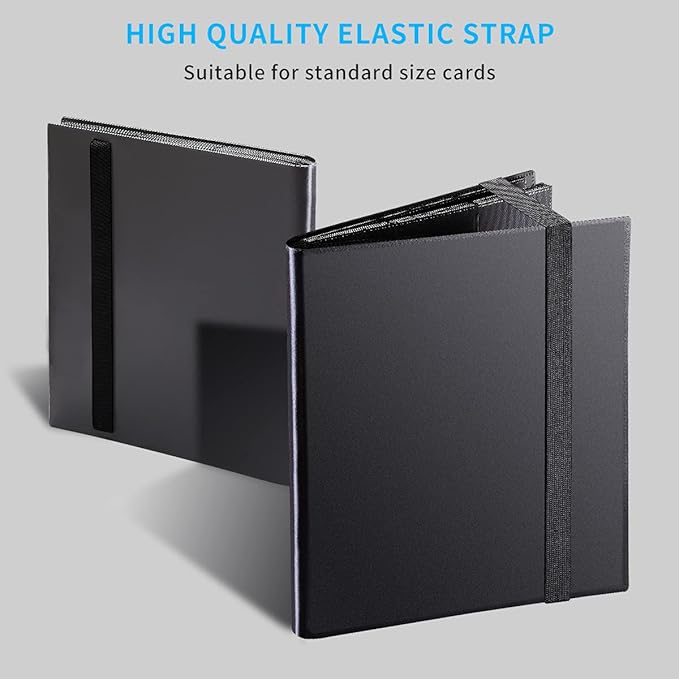 Card Binder, 360 Pockets Upgraded Trading Card Binders, Cards Collection Binder 9 Pocket, Side Loading Yugioh Binder Book Holder for MTG, TCG, Sport, Football, Baseball Collector Cards - Black