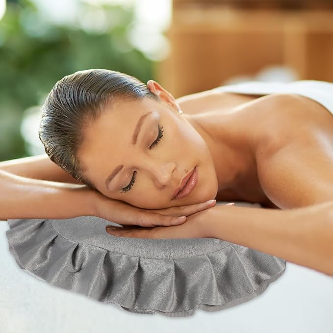 Amosfun Face Down Pillow for Massage Table Massage Headrest for Bed 15.15X15.15X2.75 Inch Reusable Spa Headrest Cushion