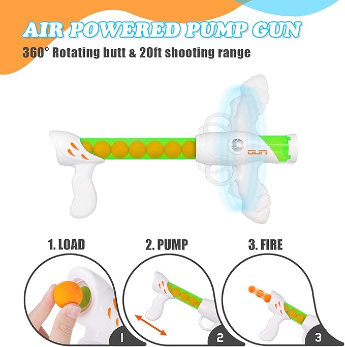 Gun Toy for 5 6 7 8 9 10 11 12 Years Old Boys Girls Best Kids Birthday Gift with Moving Shooting Target 2 Blaster Guns and 18 Foam Balls - Compatible with Nerf Toy Guns