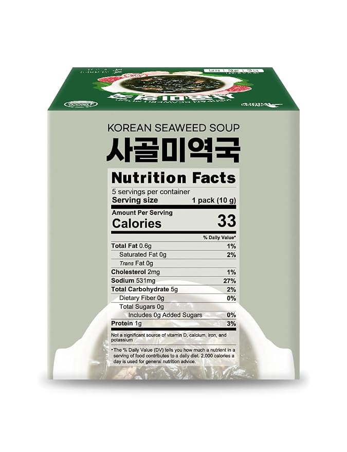 Korean Frozen Dried Seaweed Soup 10g × 5ea Easy cooking Individual packaging 한국 전통 국/미역국