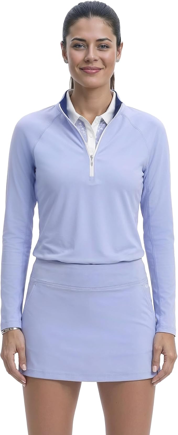 Izod Women's 1/4 Zip Pullover Performance Stretch Long Sleeve Golf Running