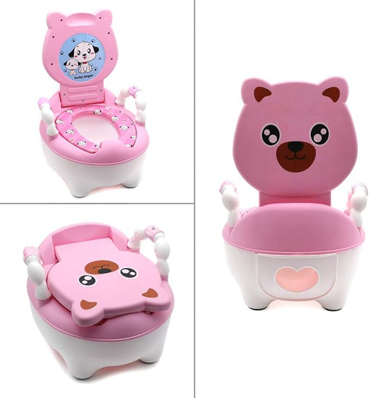 SMT- Baby Kids Portable Bear Blue Potty Training Seat Toddler Lovely Toilet Seat Stool Chair [P/N: ET-BABY003-PINK]