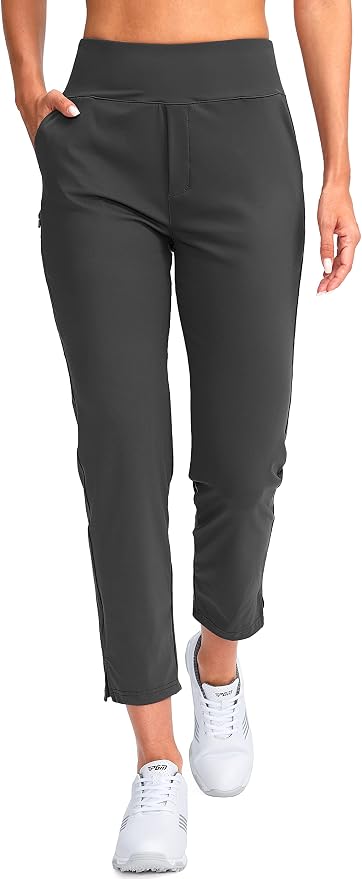 YYV Women's Golf Pants High Waist Stretch Ankle Pants with Pockets | Work Ankle Pants, Dress Pants with 4 Pockets, For Yoga Business Travel Casual
