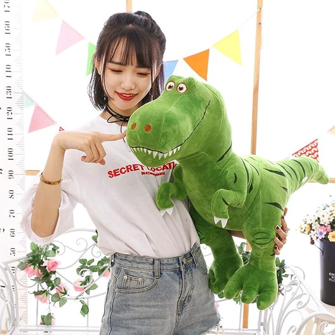 Stuffed Dinosaur Animal Plush Toys 14 Inches Green T-Rex Tyrannosaurus Animal Stuffed Plushies Super Soft Cute Cuddly Pillow Cushion Rex Stuff Dolls Gifts for Children Kids Boys Girls, 14Inches