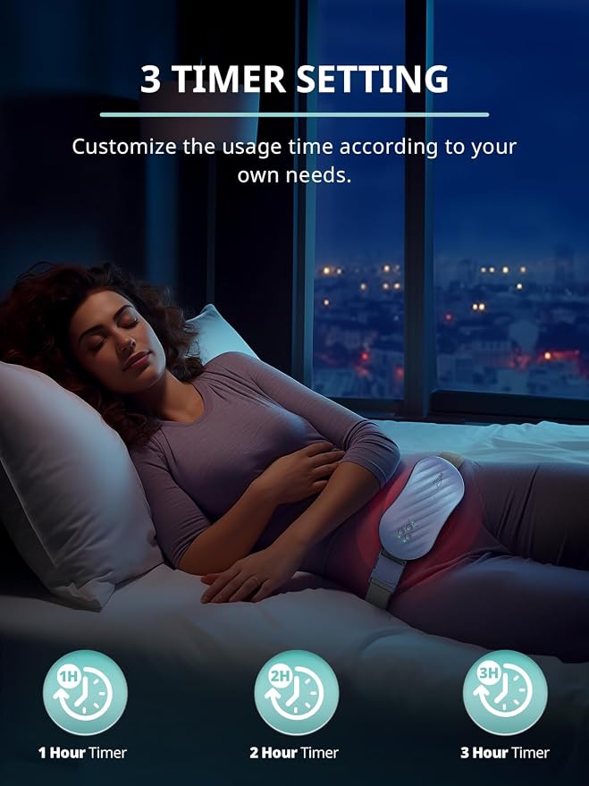 Slimpal AI Portable Heating Pad for Period Cramps, Smart AI Heat Chip, Electric Cordless Heating Belt for Back, Belly, Waist, Stomach, Menstrual Wearable Heating Pad Aqua S2