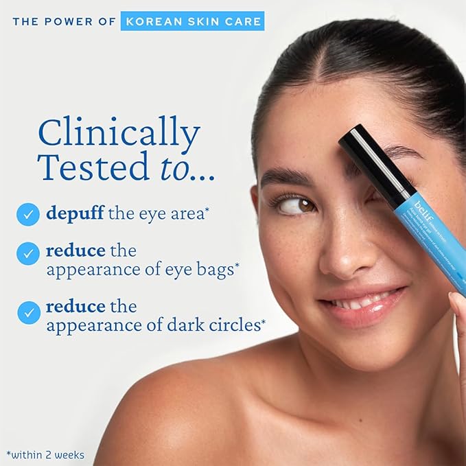 belif Aqua Bomb Cooling Eye Gel - Caffeine & Hyaluronic Acid for Puffiness & Hydration, Niacinamide & Vitamin C for Dark Circles, Adenosine & Collagen for Plumping, Korean Skin Care