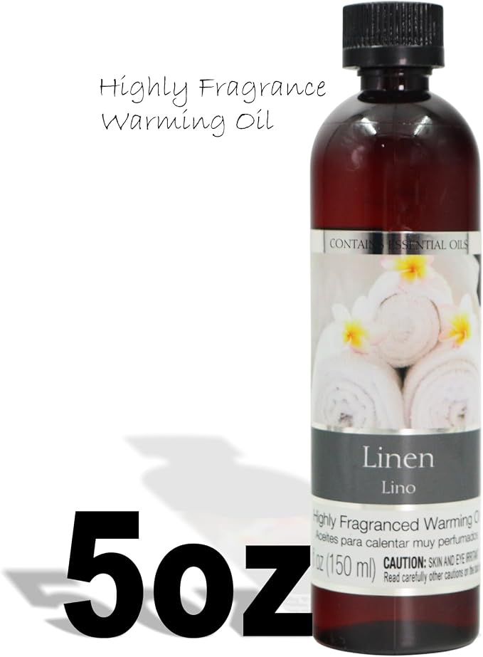 Hosley Linen Fragrance Warming Oils, Set of 2, 5oz Each. Ideal Gift for Weddings, spa, Reiki, Meditation, Bathroom Settings.P1