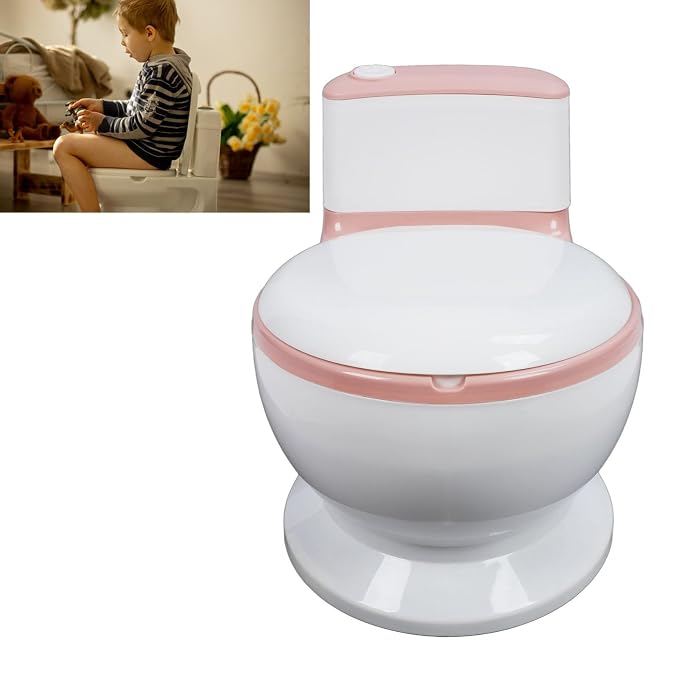 Adjustable Portable Kids Potty Training Seat, Ergonomic and Safe Children's Toilet with Removable Potty Pot, Comfortable Non Slip Design for Home and Travel(Pinkest)