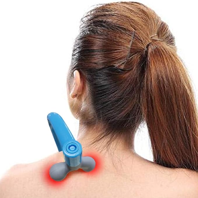 Portable Self Massage Tool - Portable Trigger Point Therapy for Back and Neck, 7.21*14in Lower Back Massager, Myofascial Release Tool & Deep Tissue Muscle Massage Stick, Shoulder Leg Feet Blue