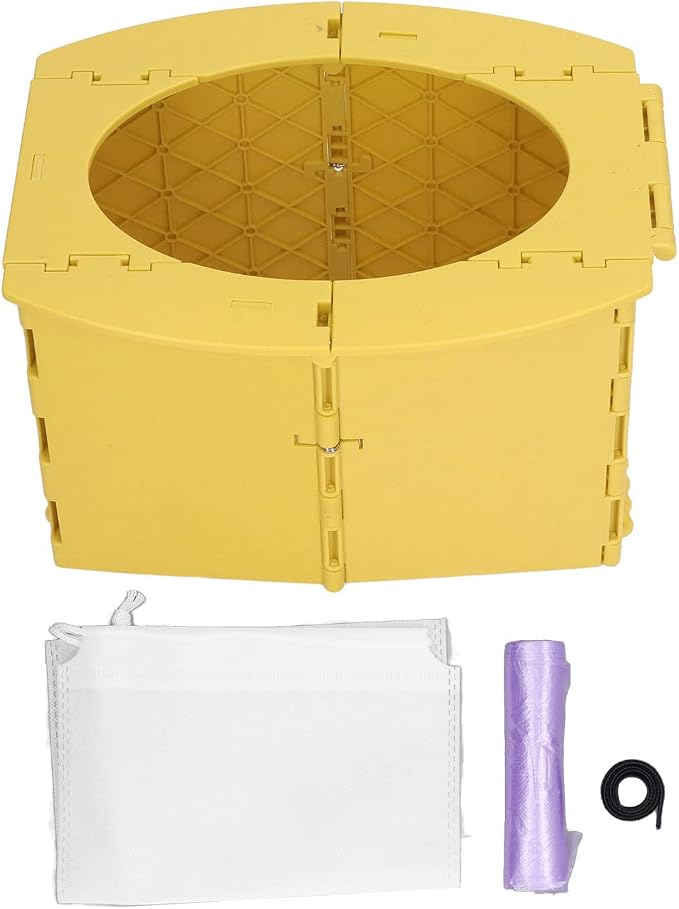 KIMISS Foldable Portable Toddler Potty - Travel & Camping Baby Toilet for Easy on Long Drives (Yellow)