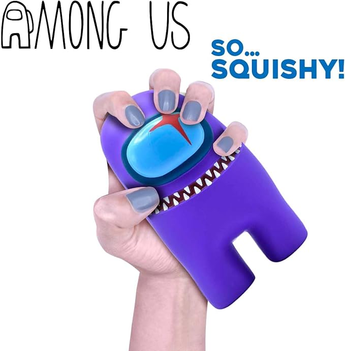 Among Us Mega SquishMe – 7″ Purple Imposter Squishy Toy – Official Slow-Rise Stress Relief for Kids & Gamers