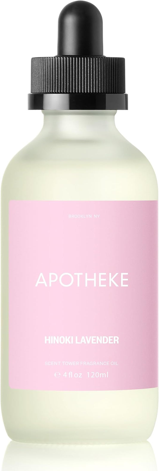 Apotheke Scent Tower Aromatherapy Diffuser Fragrance Refill, Hinoki Lavender (120 ml) - Long-Lasting Perfume-Grade Essential Oil for Clean & Fresh Home, Office, Hotel & Large Rooms