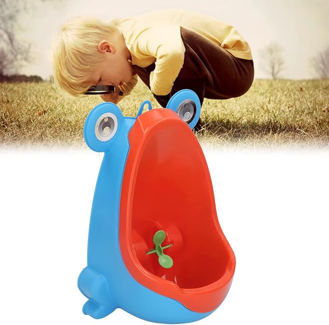 JTLB Frog Potty Training Urinal, Cute Frog Shape Cute Toddler Urinal Potty Training Urinal for Boys with Funny Aiming Target (Blue)