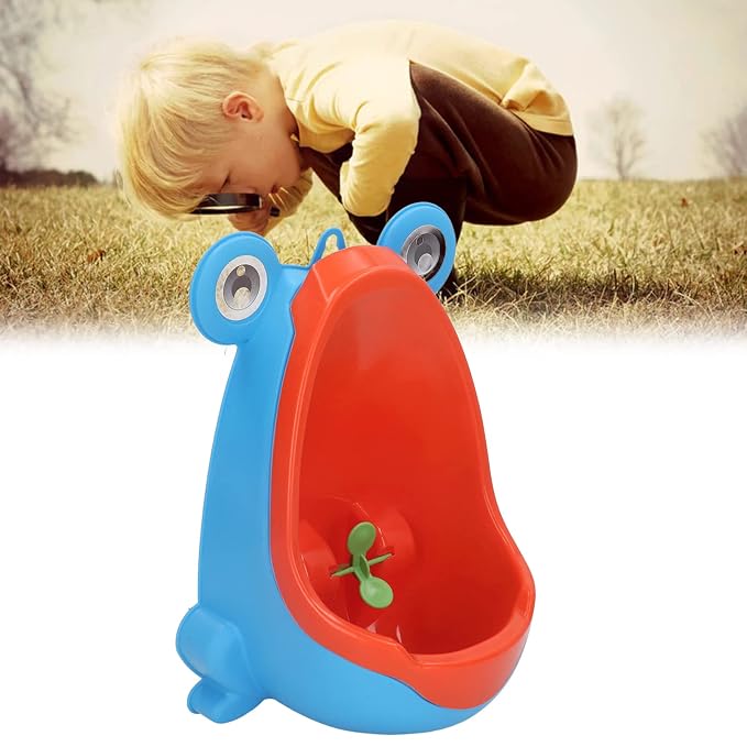 JTLB Frog Potty Training Urinal, Cute Frog Shape Cute Toddler Urinal Potty Training Urinal for Boys with Funny Aiming Target (Blue)