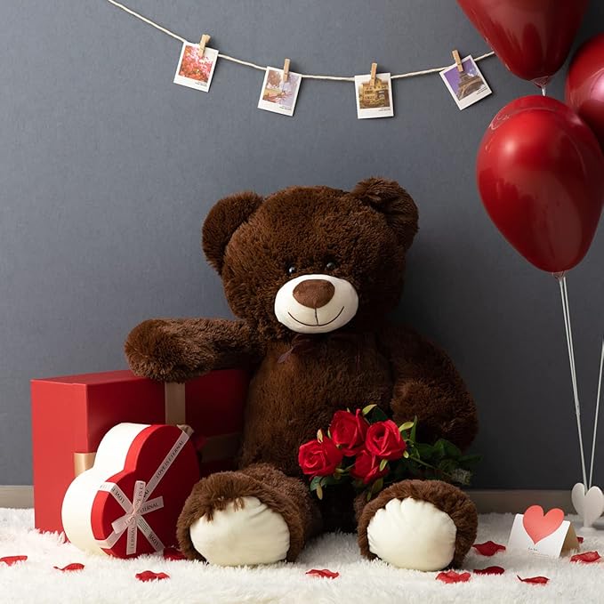 HollyHOME Teddy Bear Plush Giant Stuffed Animal Teddy Bear Love 36 inch Chocolate