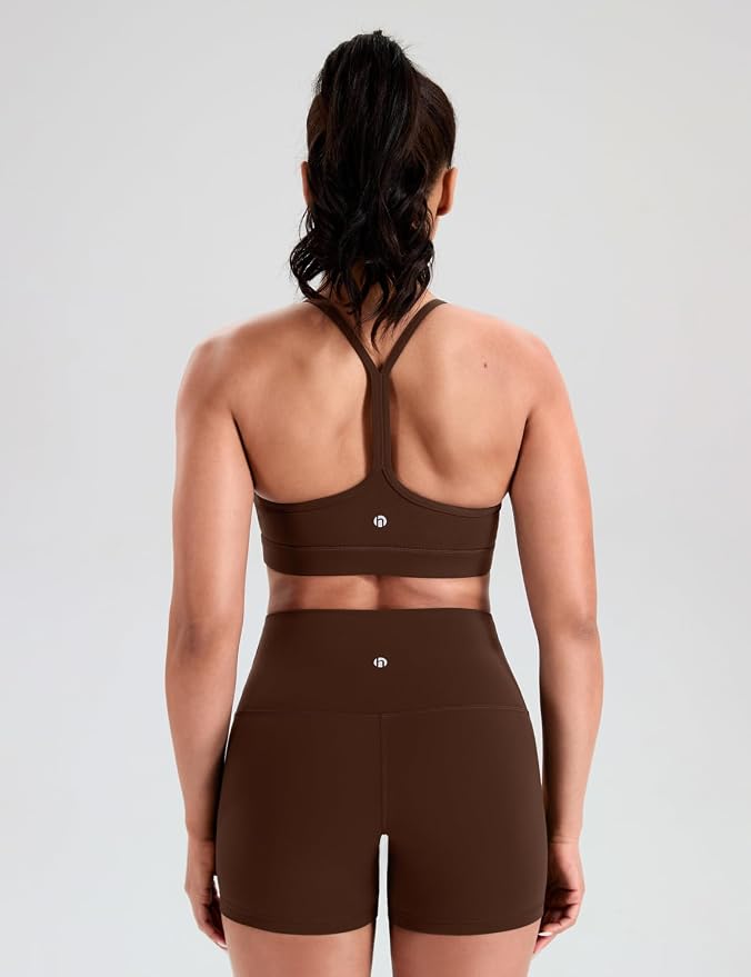 HeyNuts to Freest Womens Y Back Sports Bra, Spaghetti Strap Racerback Low Impact Workout Yoga Tops Padded A-C Cups *Updated