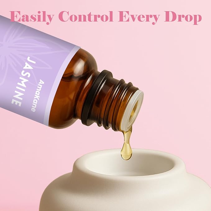AmaKane Jasmine Essential Oil for Diffusers for Home, Floral Fragrance Oil for Candle Making, Premium Jasmine Aromatherapy Oil, DIY Soap Making Scents, 30ml