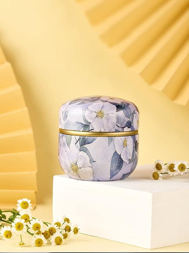 Topwon Powder Case with Powder Puff for Body Powder Container Dusting Powder Case for Baby&Mom (Purple Jasmine)
