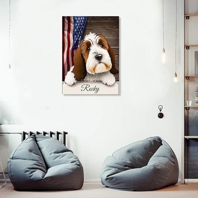 Custom Wooden Jigsaw Puzzles with Your Dog's Name on Basset Griffon Vendeen Art Print - 300 500 1000PCS Puzzles Game and Home Wall Decor