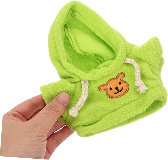 Veemoon 2pcs Plush Bear Doll Hoodies Adorable Replacement Clothes for Stuffed Animals Green and Yellow Outfits for DIY Decoration and Dress up