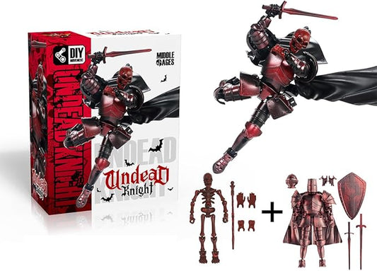 T13 Action Figure Set,Skeleton Knight Action Figures,Knight Action Figures,Dummy 13,Lucky 13 Collectible Action Figure（Assembly Required） (C-Scarlet Skull Knight)