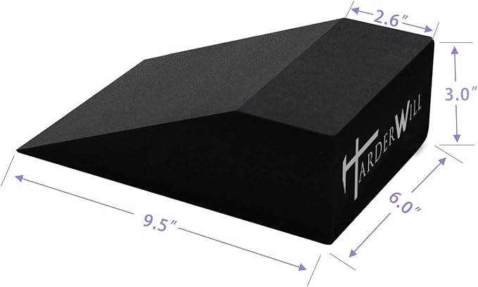 Yoga Foam Wedge Blocks (Pair), Calf Raise Block, Calf Stretcher, Yoga Wrist Support, Balance, Pushup, Fitness, Pilates, Heel Stretcher, Squat Wedge with Gym Bag