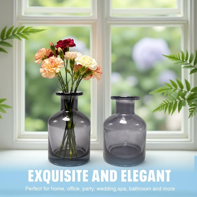 1Pcs 150ml/5oz Empty Glass Diffuser Bottle Aromatherapy Jar Container Fragrance Accessories Use with Essential Oils Replacement Diffusers Reed Sticks DIY Crafts Decor Gray