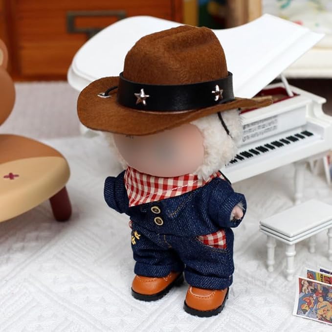Clothes for Labooboo 17cm Dolls - Cowboy Set for 6.7 inch Doll , Premium Stylish Outfit with Accessories for Play & Display(No Doll