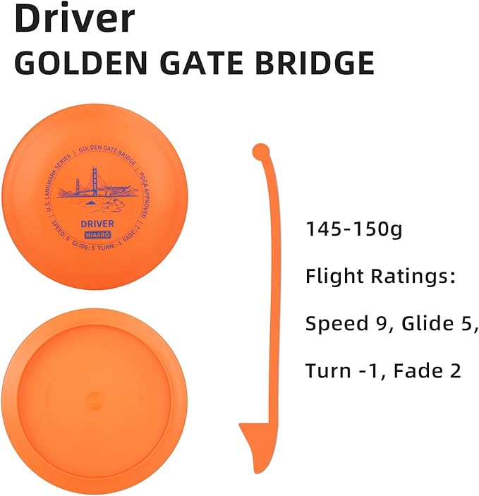 Disc Golf Starter Discs Set | U.S. Landmark Series | 150 Class, 145-150g | PDGA Approved | Include 2*Driver 2*Mid-Range 2*Putter 1*Mini Marker
