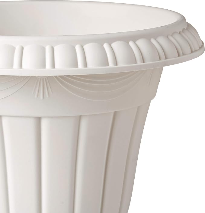 Arcadia Garden Products PL00TP Classic Traditional Plastic Urn Planter, 16" x 18", Taupe