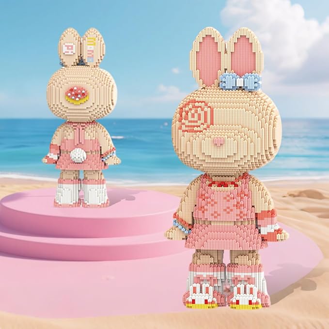DAHONPA Animal Pink Skirt Rabbit Micro Building Blocks Set (8800 Pieces) Gift for Adults and Kids