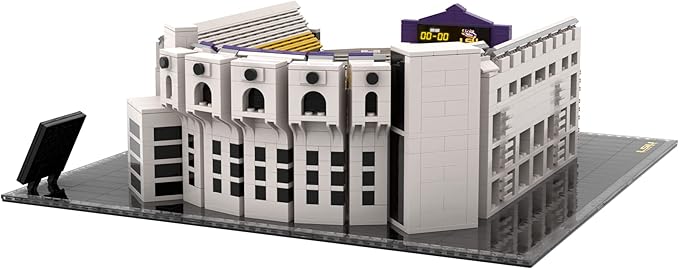 Pro-Lion LSU Tigers Stadium Building Kits - 2298 Pieces & Printed Decal Graphics | 3D Bricks Puzzle | Fighting Tigers Football Gifts for Boys, Men & Kids Aged 5+ | Games for Creative Fans