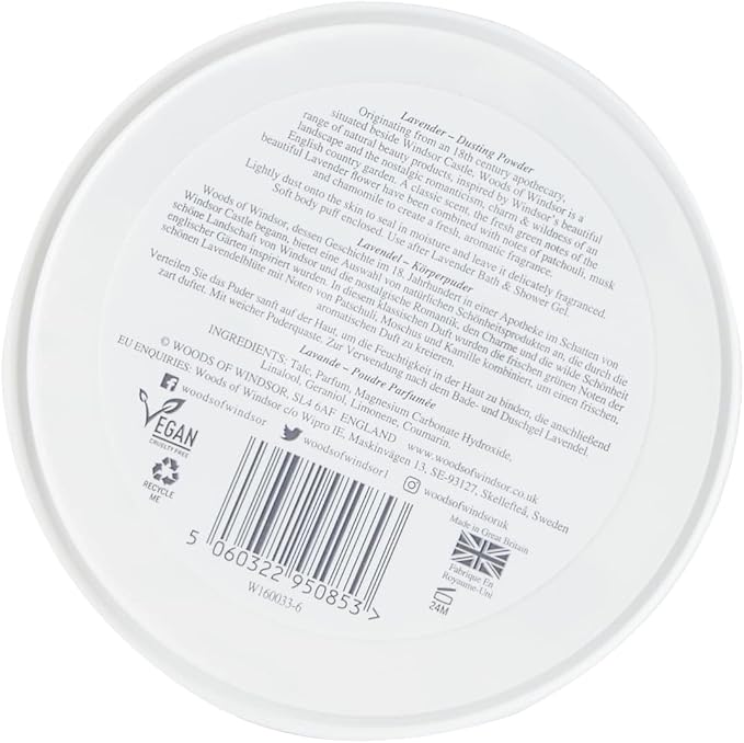Woods Of Windsor Lavender Body Dusting Powder With Puff for Women, 3.5 Ounce