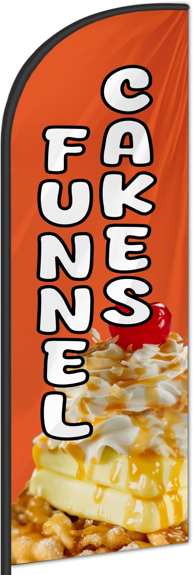 Funnel Cakes Feather Flag for Storefronts 6 FT (Flagpole Not Included) | Business Advertising Flag