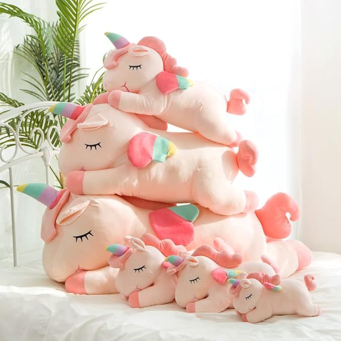 Unicorn Plush Hugging Pillow, Big Unicorn Stuffed Animal Body Pillow Toy Gifts for Kids, Valentine, Christmas (Pink, 31.4 in)