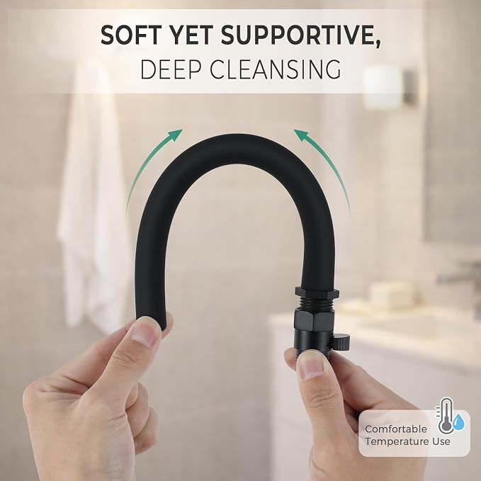 Adjustable Flow Shower Enema System with Silicone Nozzle for Deep Cleanse, Portable Shower Douche for Men and Women