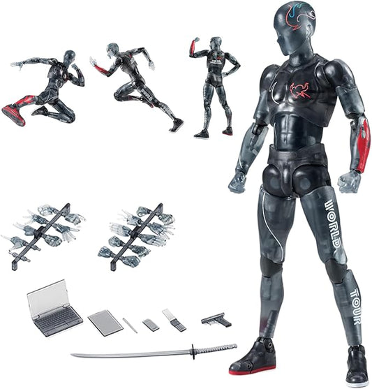 Action Figures 5.91in with Inclusive Arm Accessories Movable Gestures Drawing Mannequin Poseable Figure Decorative Action Figure Body Gift for Tabletop Display Shelf (Male)
