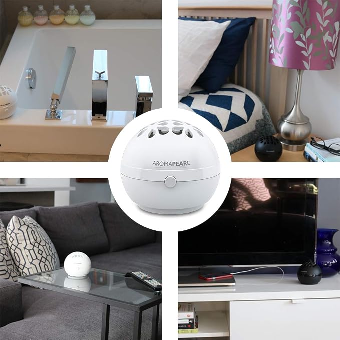 AromaPearl Electric and Battery Operated Personal Aromatherapy Diffuser Great for the Home, Office and for Travel (White) Pack of 1