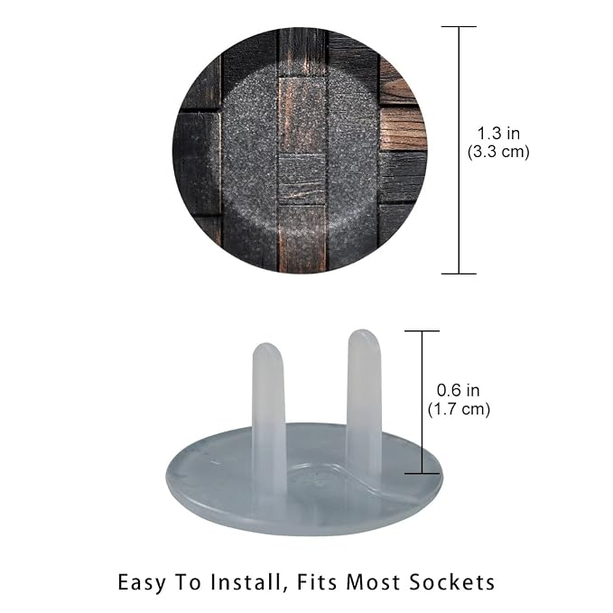 Dark Grey Wooden Outlet Covers (12 or 24 Pack) - Child Safety Electric Plug Protectors to Prevent Power Shock