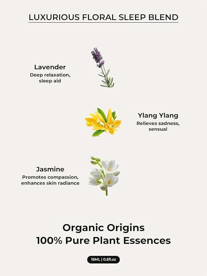 Luna Sleep Essential Oil Roll-On 15ml, Pure Lavender, Jasmine & Sandalwood Oils Blend, Essential Oil Roller for Restful Night, Floral Scent, Tailored to Your Personality