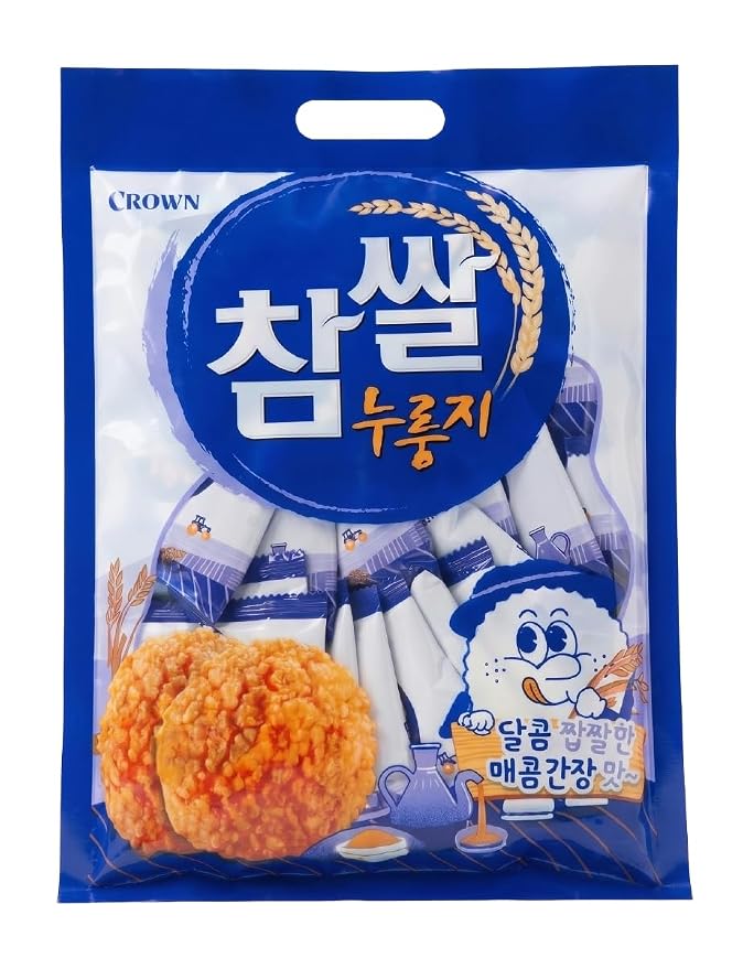 Chamssal Korean Sweet and Savory Rice Crackers 216G / 7.6 oz - Individually Wrapped Baked Rice Snacks - Authentic Korean K-Snack