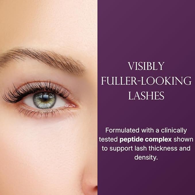 Caramela Lash Eyelash Growth Serum - Prostaglandin Free, Safe for Sensitive Eyes - Dual Peptide Complex & Vitamin B5 for Longer, Fuller, Thicker Lashes - 6ml, 4 Month Supply - Vegan & Cruelty-Free