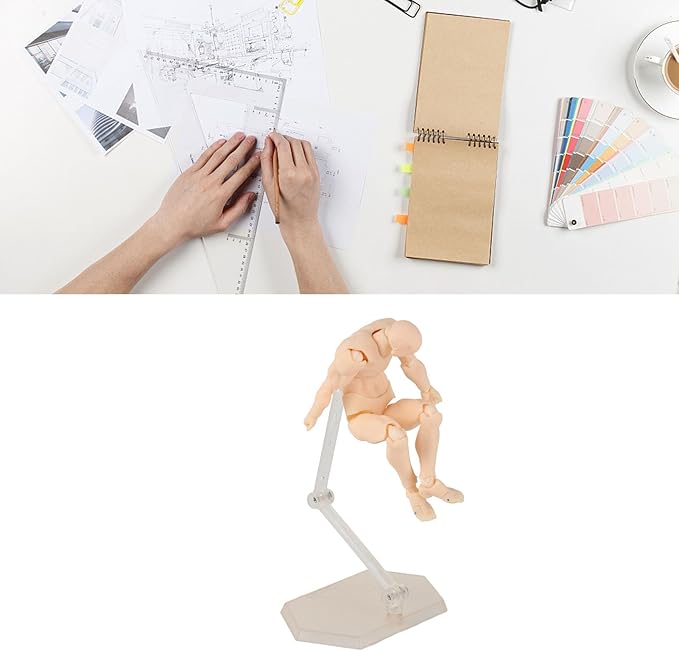 PVC Drawing Figure Action Mannequin, PVC Drawing Figure Model Drawing Figure Mannequin, Action Figure Body, for Sketching, Painting, Drawing, Female Artist (Male) (Man #11)