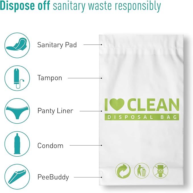 Sirona Sanitary Disposal Bags - 60 | Leakproof, Odor-Concealing Disposal for Tampons, Pads, Liners & More | Hygienic & Travel-Friendly (60 Pack)
