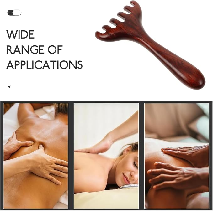 2 Pcs Wooden Deer Horn Massage Comb 6 Claws,Taichi Massage Tools | Meridian-Dredging Rake Foot Acupoint Massager Perfect for Head, Back, Legs, and feet. Ideal as a Father's Day or Mother's Day Gift