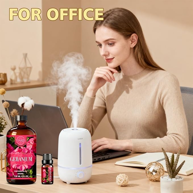 Rose Essential Oil-YIARIS Rose Essential Oil with Glass Dropper-4.33 Fl Oz,Pure and Natural Fragrance Oil for Aroma Diffuser,Home Fragrance,Bath,Spa,Hair Care,Cleaning,Massage,Yoga