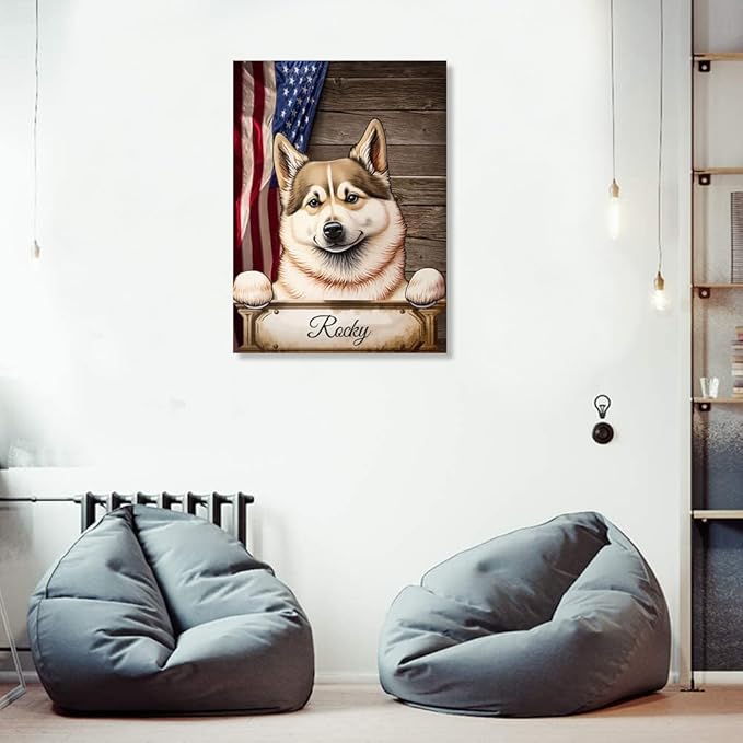Custom Wooden Jigsaw Puzzles with Your Dog's Name on Norwegian Buhund Art Print - 300 500 1000PCS Puzzles Game and Home Wall Decor