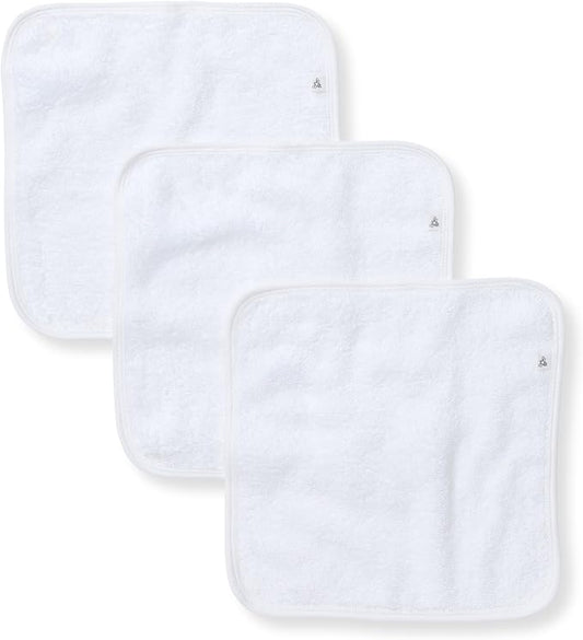 Burt's Bees Baby Washcloths for Infants, 100% Organic Cotton, Soft and Absorbent Knit Terry Face Towel, 9 x 9 in, 3-Pack