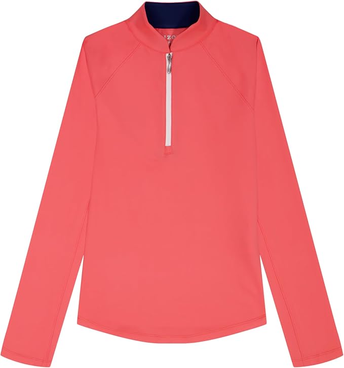 Izod Women's 1/4 Zip Pullover Performance Stretch Long Sleeve Golf Running