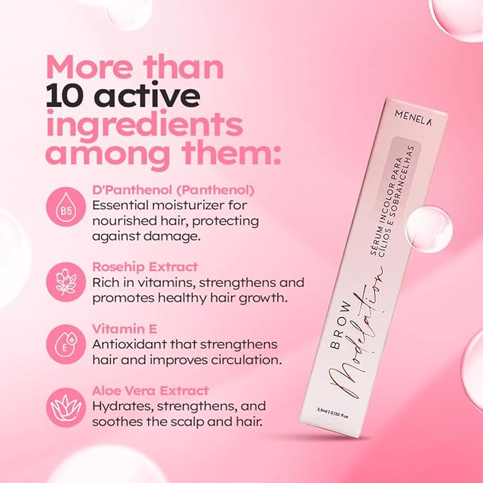 MENELA Eyebrow Growth Serum 3.9 mL for Sparse & Overplucked Brows – Brow Recovery Serum for Thinning Brows, Peptide Formula for Fuller, Healthier Looking Brows – For Women & Men